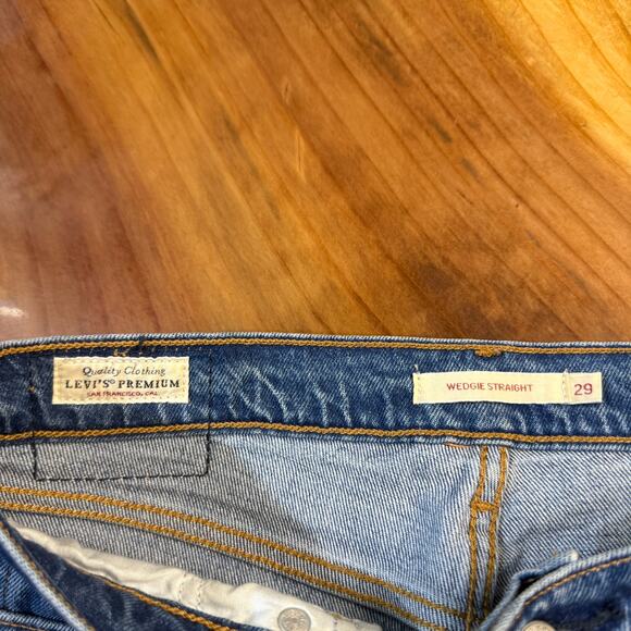 Levi's Wedgie Straight Jeans Women's 29 x 25.5 LVC Premium Stretch Denim E4-17 - Picture 4 of 8